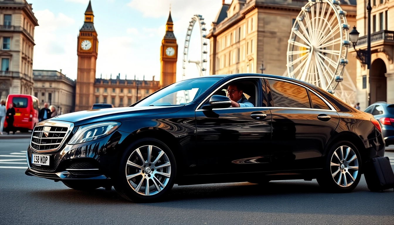 Experience luxury chauffeur service London with a professional driver in a sleek car.