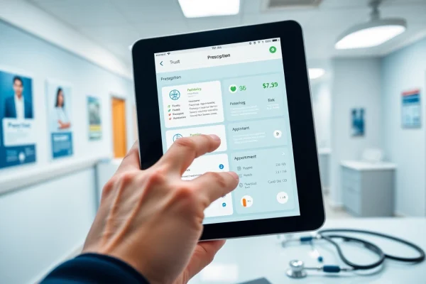 Identifying Top Rated Prescription Applications for Effective Medication Management Showcasing top rated prescription applications on a tablet in a professional healthcare environment.