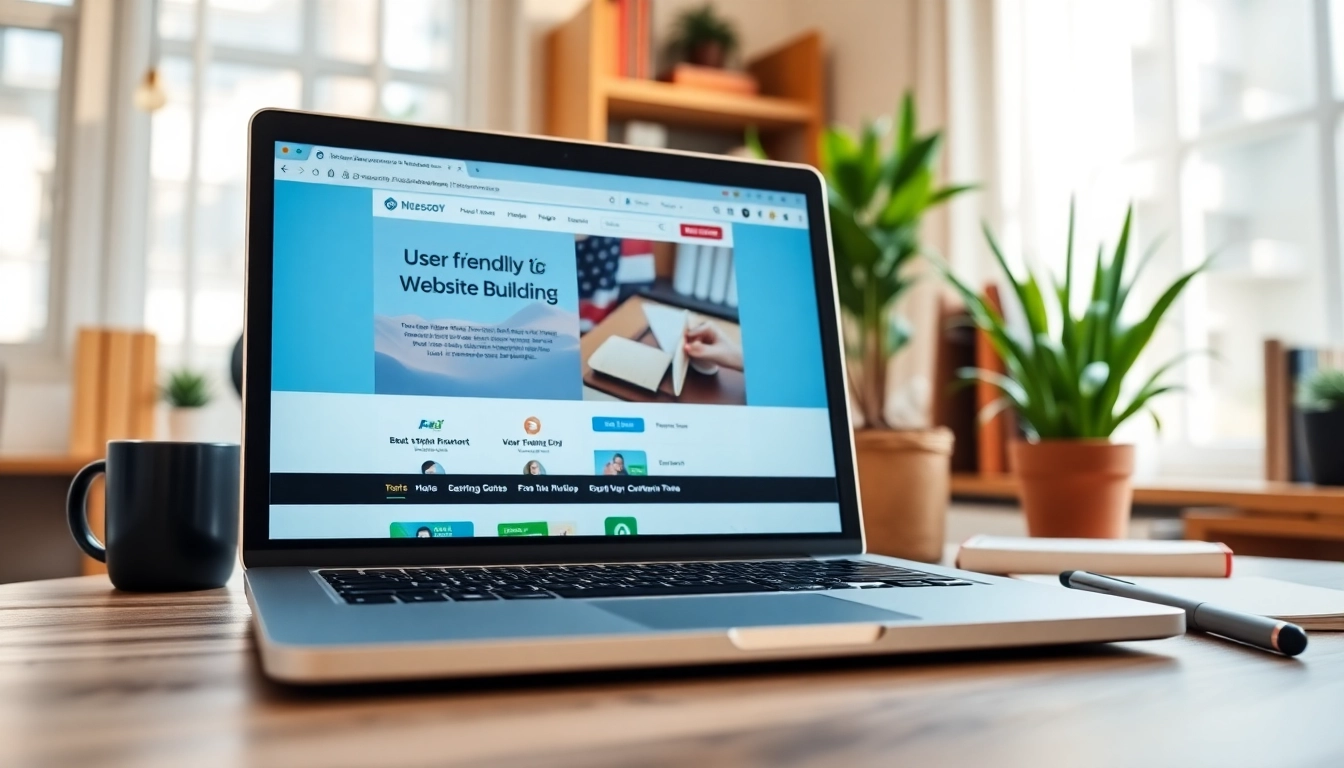 Streamlined Bluehost web hosting interface showcased on a laptop in a modern workspace.