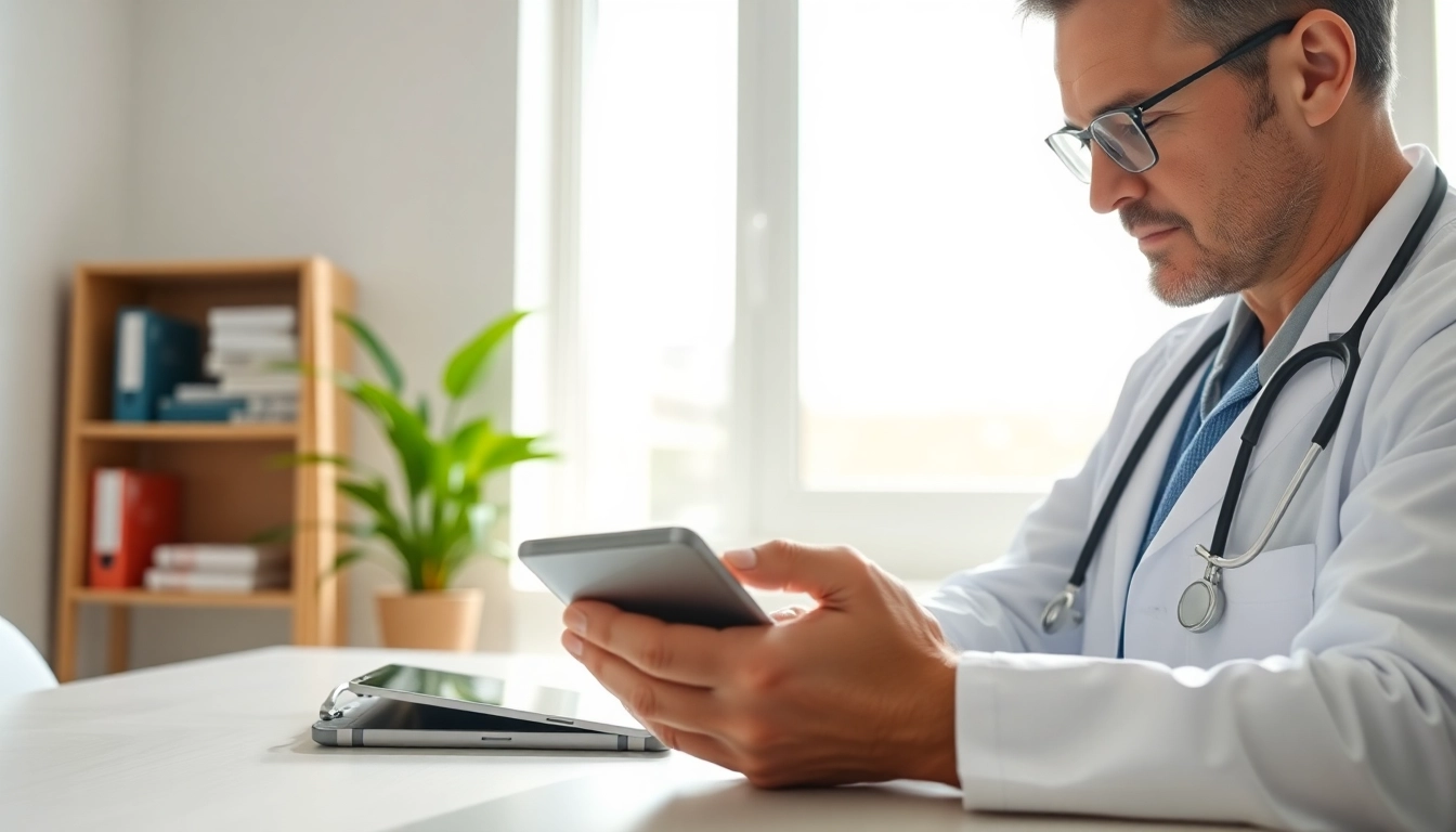 Understanding how does eprescribing work with a physician using a tablet in an organized office.